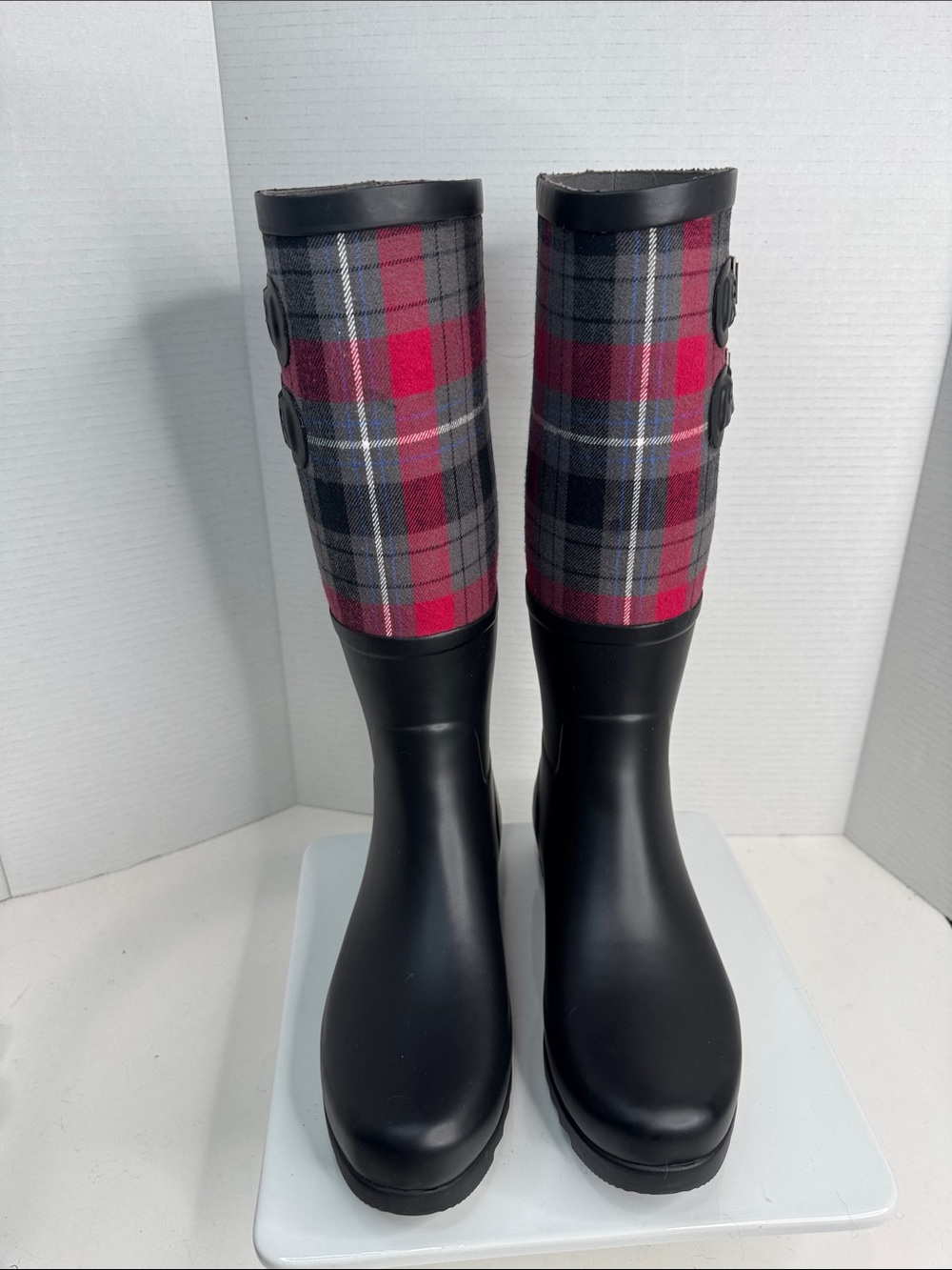 UGG Australia Sabene Tall Rain Boots, Plaid Upper, Women's Size 9-NEW - Picture 3 of 9